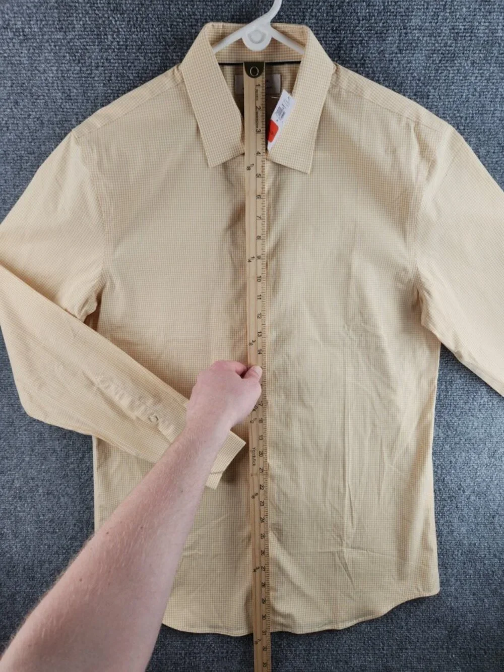 NWT Banana Republic Long Sleeve Button Up Shirt Yellow Check Medium Slim Men
